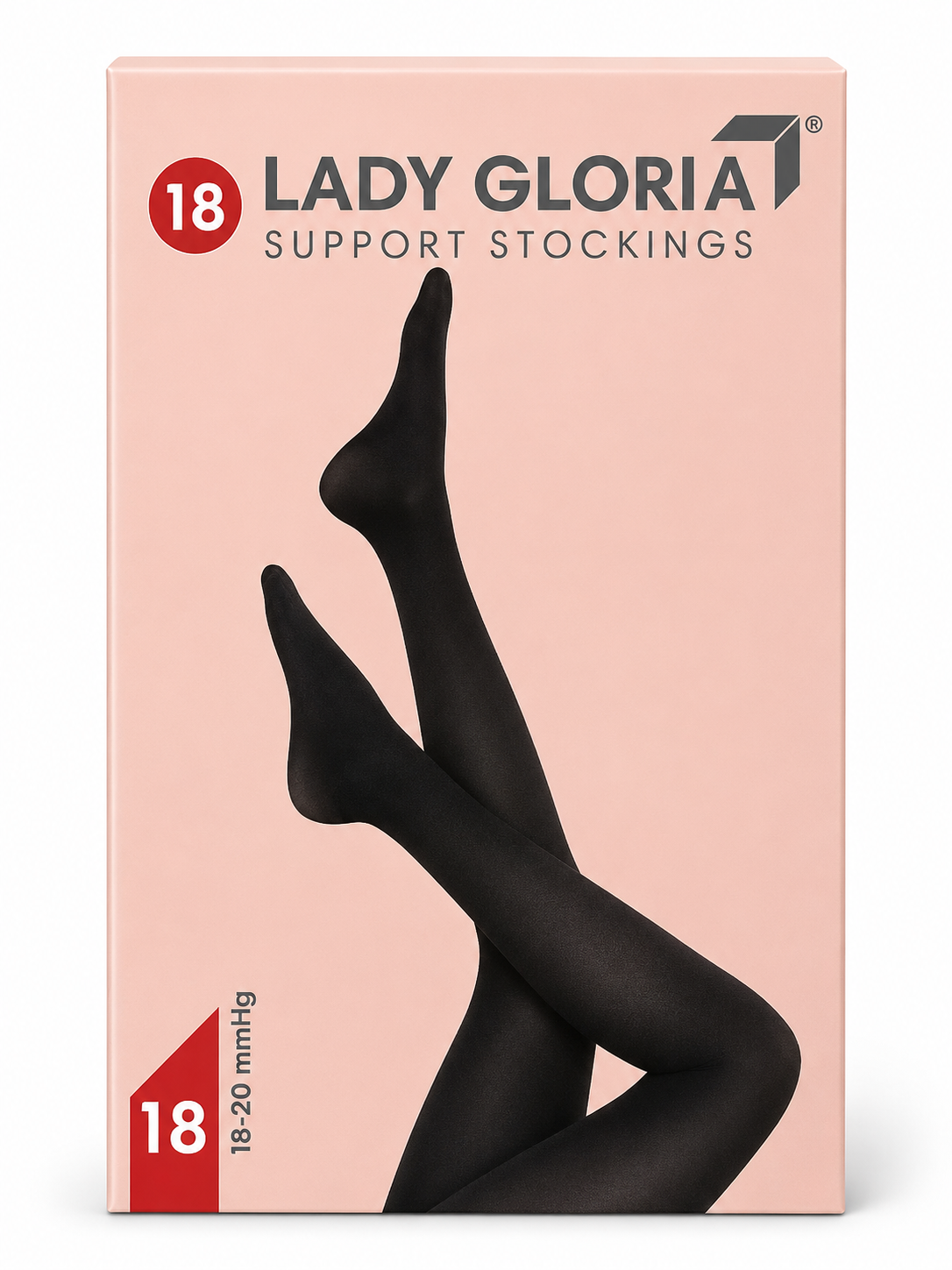 MEDIA DE COMPRESIÓN LADY GLORIA 18–20 MMHG HASTA LA RODILLA (DEDOS CUBIERTOS)