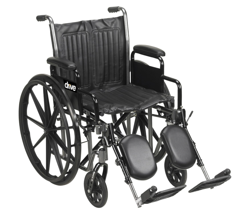 SILLA DE RUEDAS CON DESCANSAPIES ELEVABLES DRIVE 20"