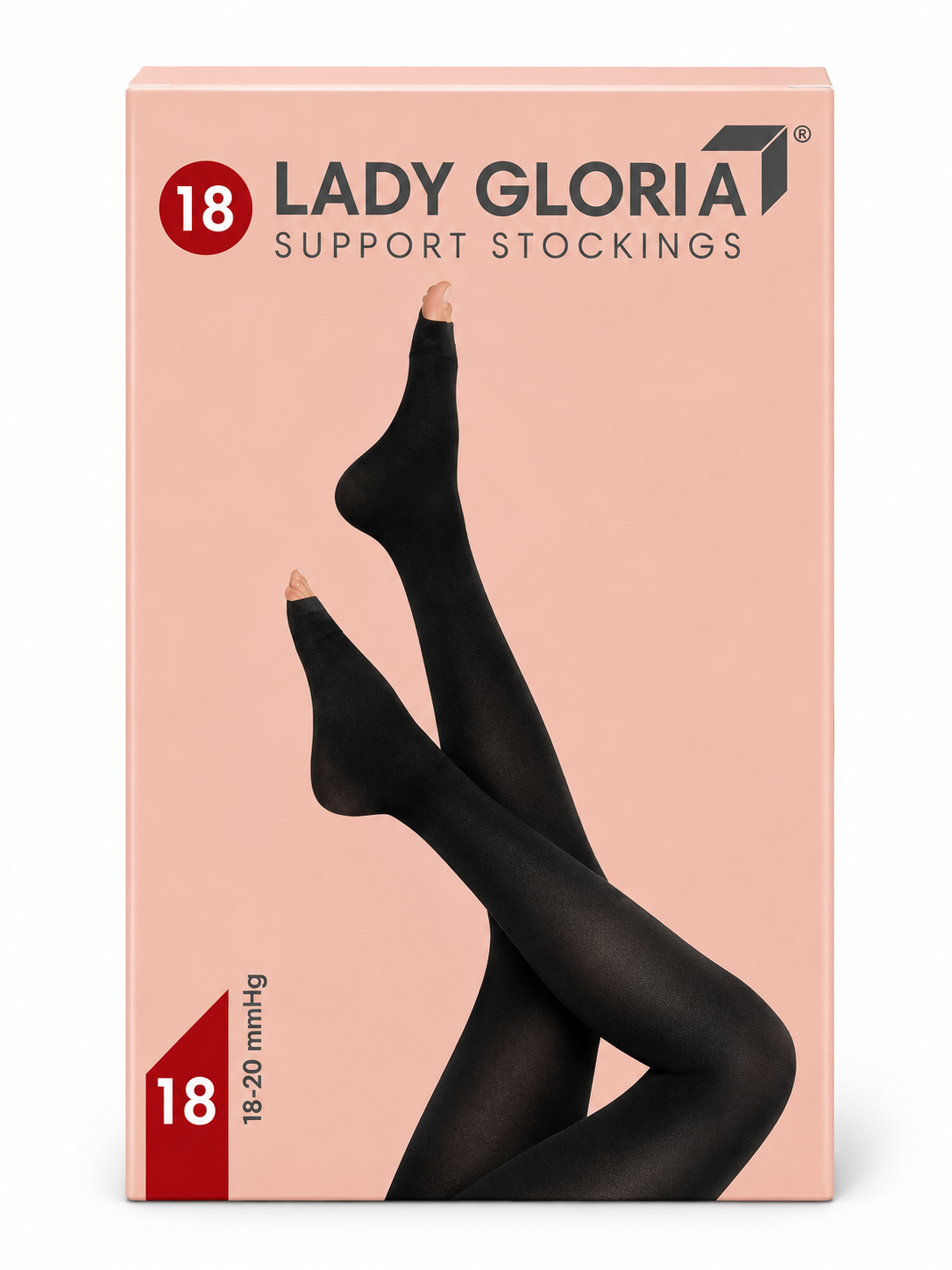 MEDIA DE COMPRESIÓN LADY GLORIA 18–20 MMHG AL MUSLO (PUNTA ABIERTA)