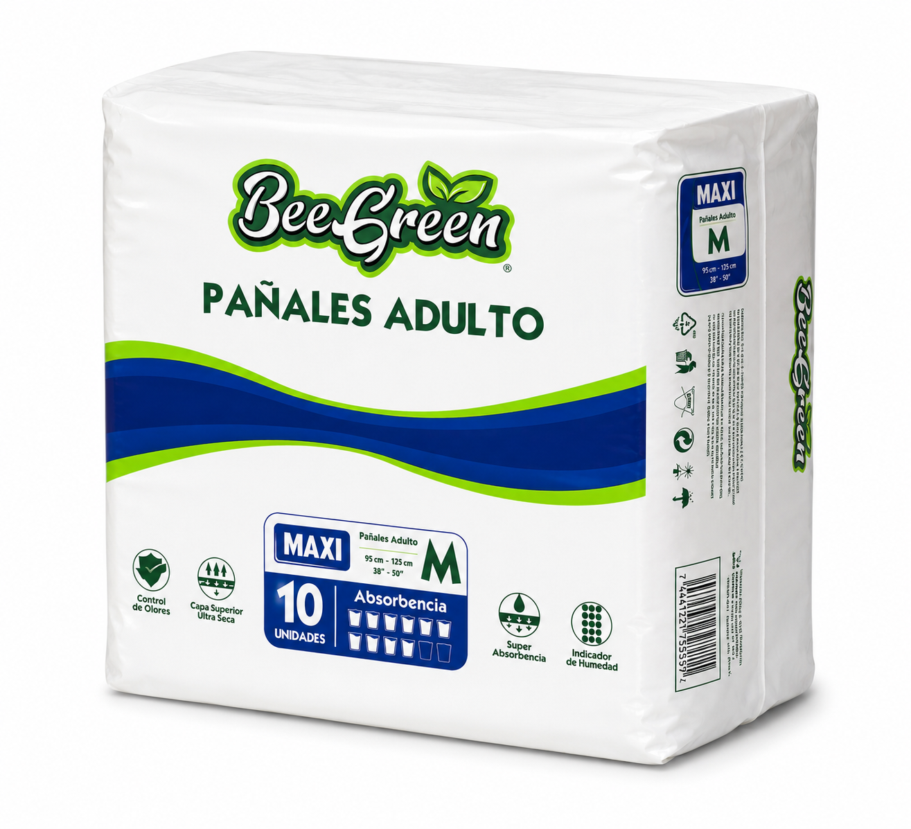 PAÑALES PARA ADULTO BEEGREEN MAXI 2
